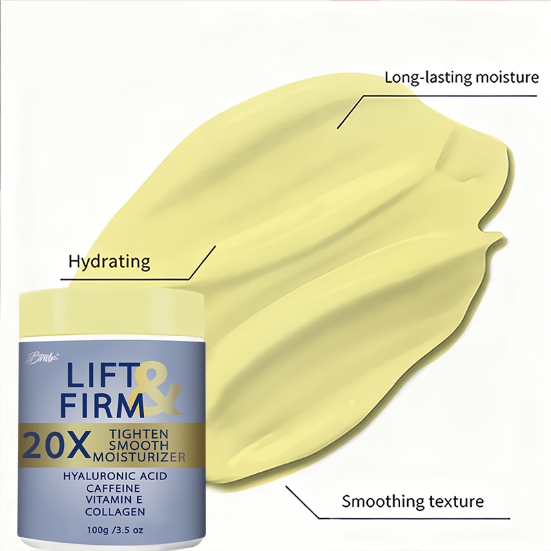 100G/3.5Oz Lifting And Firming Cream with Collagen, Caffeine, Ceramide NP, Honey, Light Beige Tightening Cream for Body, Belly, Face, Neck, Inner Thighs, Arm, Light Beige Firming Cream Lifting Body Lotion Light Beige Tightening Cream