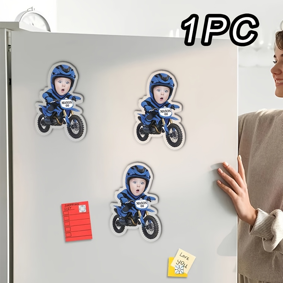 TEMU 1pc Personalized Customized Photo Refrigerator For, Personalized Cross-country Motorcycle Kitchen Magnet Customized Photo For Motorcycle Racer,