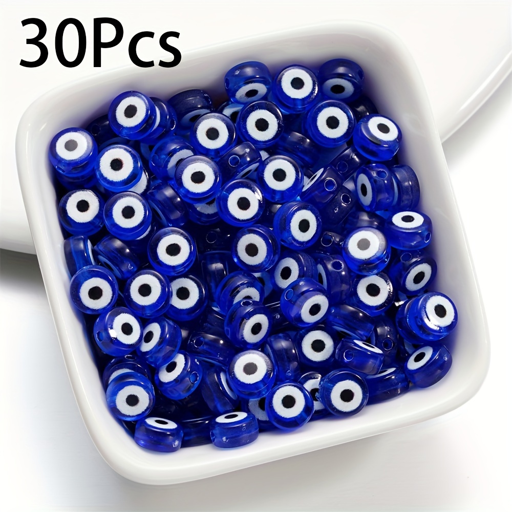 30pcs Accessories Beaded Material Bracelet Necklace 4 * 7mm Acrylic Eye Beads Loose Beads