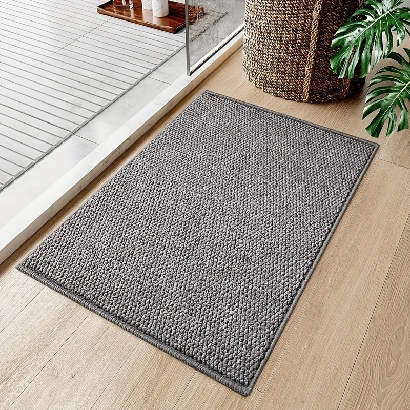 TEMU 1pc Pineapple Circle 1250g/m² Premium Gray Doormat With Tpr Anti-slip Bottom, Machine Washable, Suitable For Bedroom Doorway, Entryway, Kitchen
