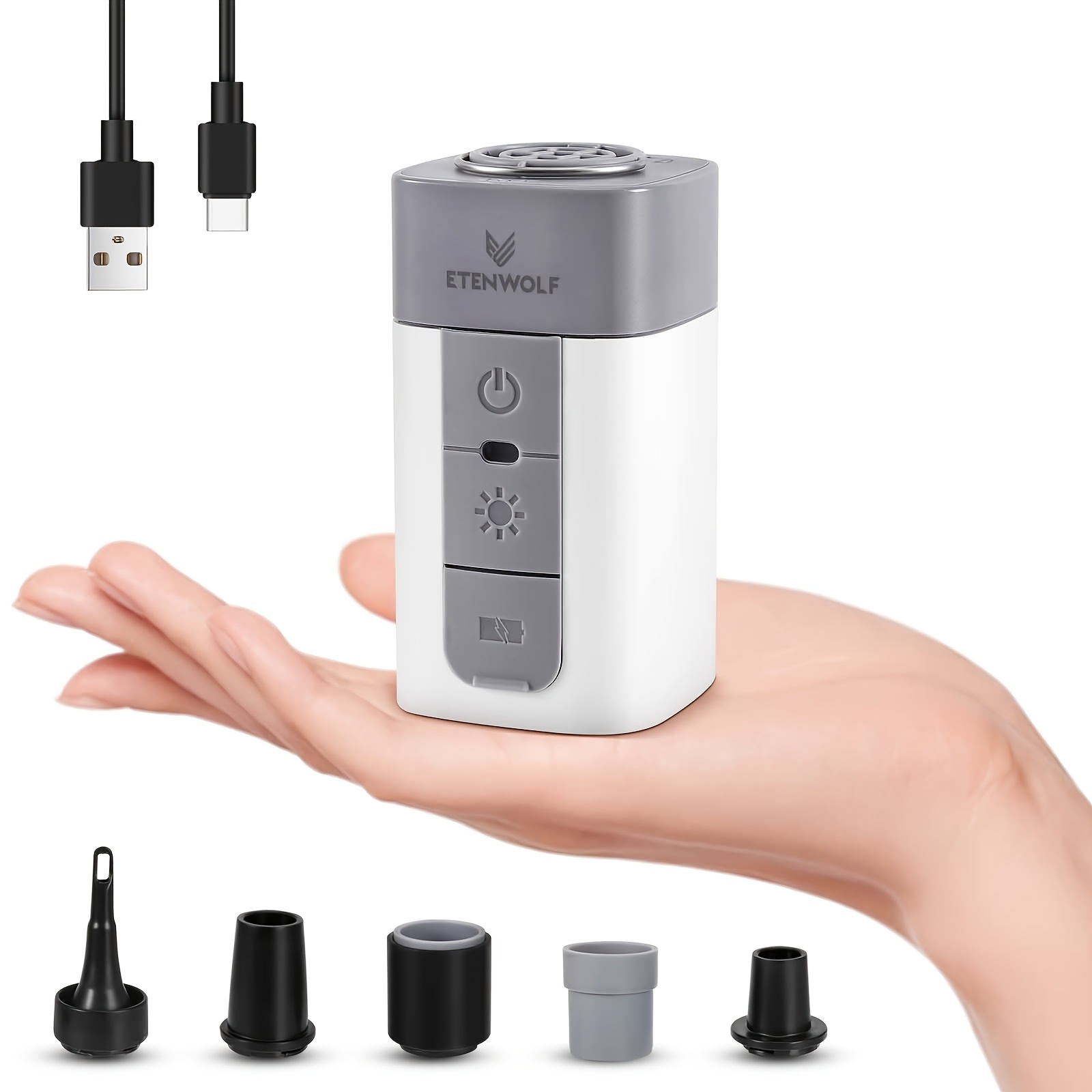 TEMU Portable Electric Air Pump With 2 Faster Inflation & Deflation, 3200mah - Air Compressor Suitable For Air Mattresses, Pool Floats, Swimming