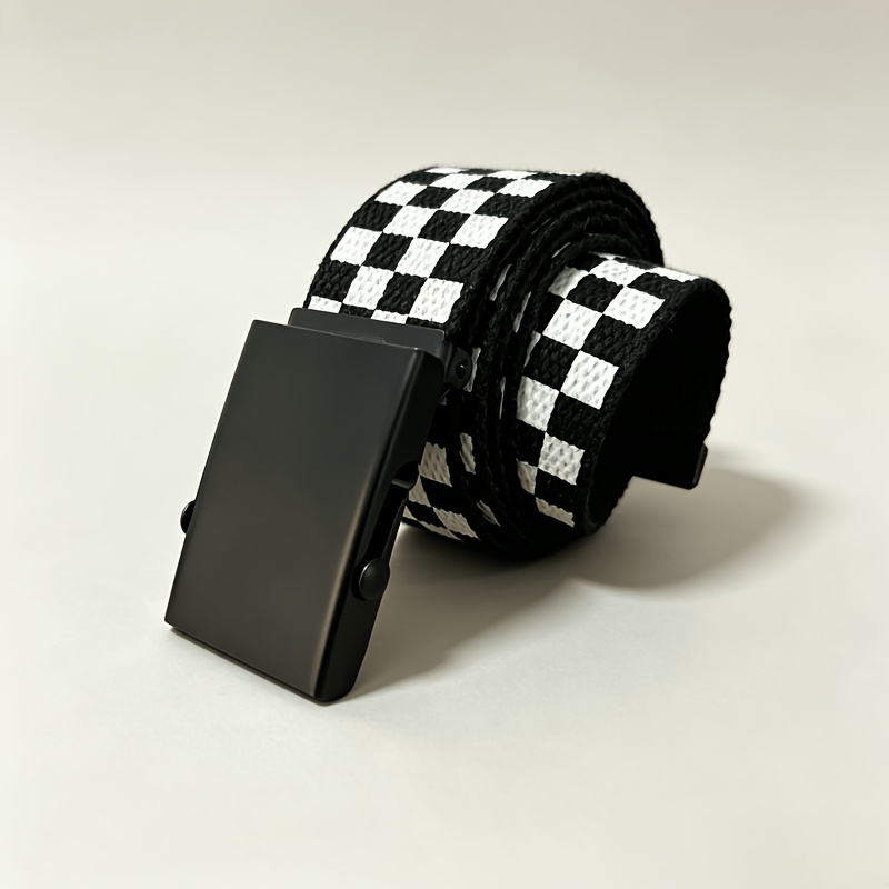 TEMU Black And White Checkered Belt