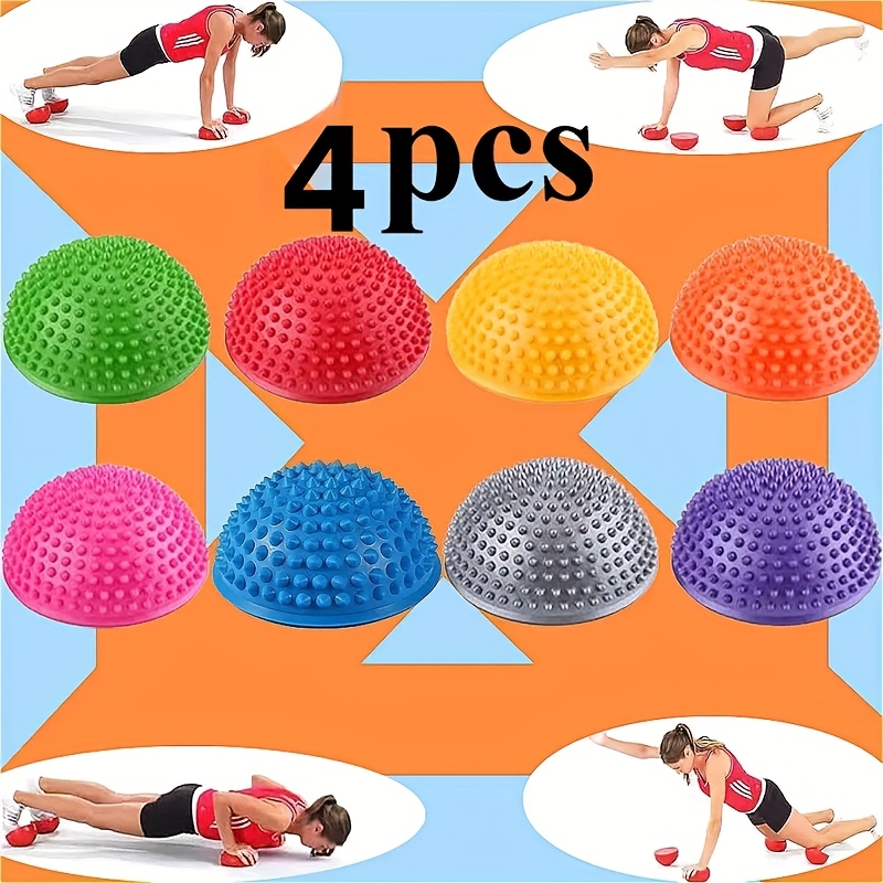 TEMU 4 pezzi Palline da Allenamento Multicolore (Casuale) con Texture a Mezzo - PVC, Morbide e Resistenti, Ideali per Muscolare, Allenamento Fitness