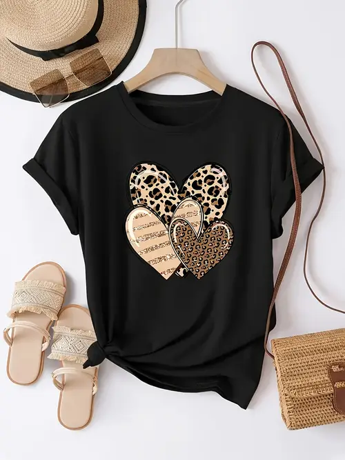love printed t shirts casual t shirts with short sleeves and spring and summer fashion womens t shirts