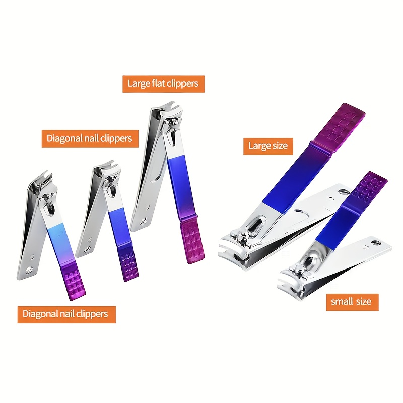 stainless steel colorful nail clippers set manicure tools package travel beauty care set details 3