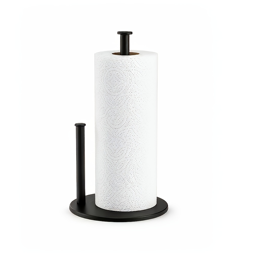 TEMU Porte-Rouleau de Papier de Cuisine avec Base Renforcée - Rangement de Comptoir de Place - Style de Design Moderne, Convient pour les Torchons de