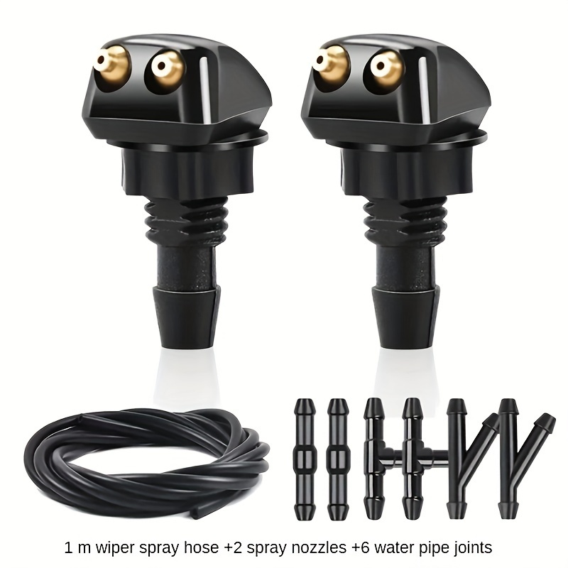 TEMU 9pcs Universal Car Windshield Nozzle Kit, - Nozzles 78.74" & 39.3" Hoses, 6 - , , -