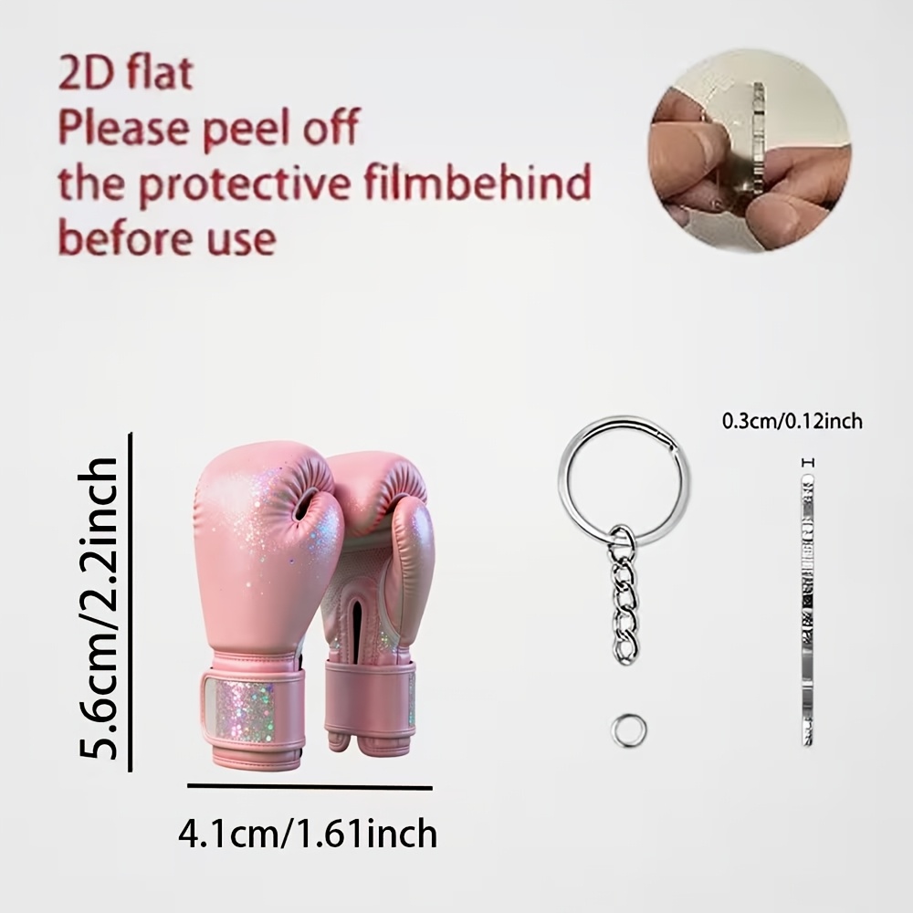 TEMU 2d Flat, 2d Flat 1pc Glove Acrylic Keychain, Suitable For Any Holiday Or Occasion, Used As A Car Decoration Pendant, Backpack Accessory, Etc.,