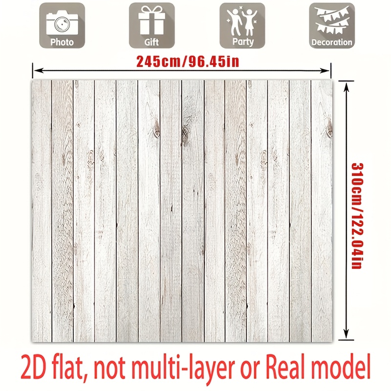 White Wood Plank Floor Mat Photography Backdrop for Newborn Shoots