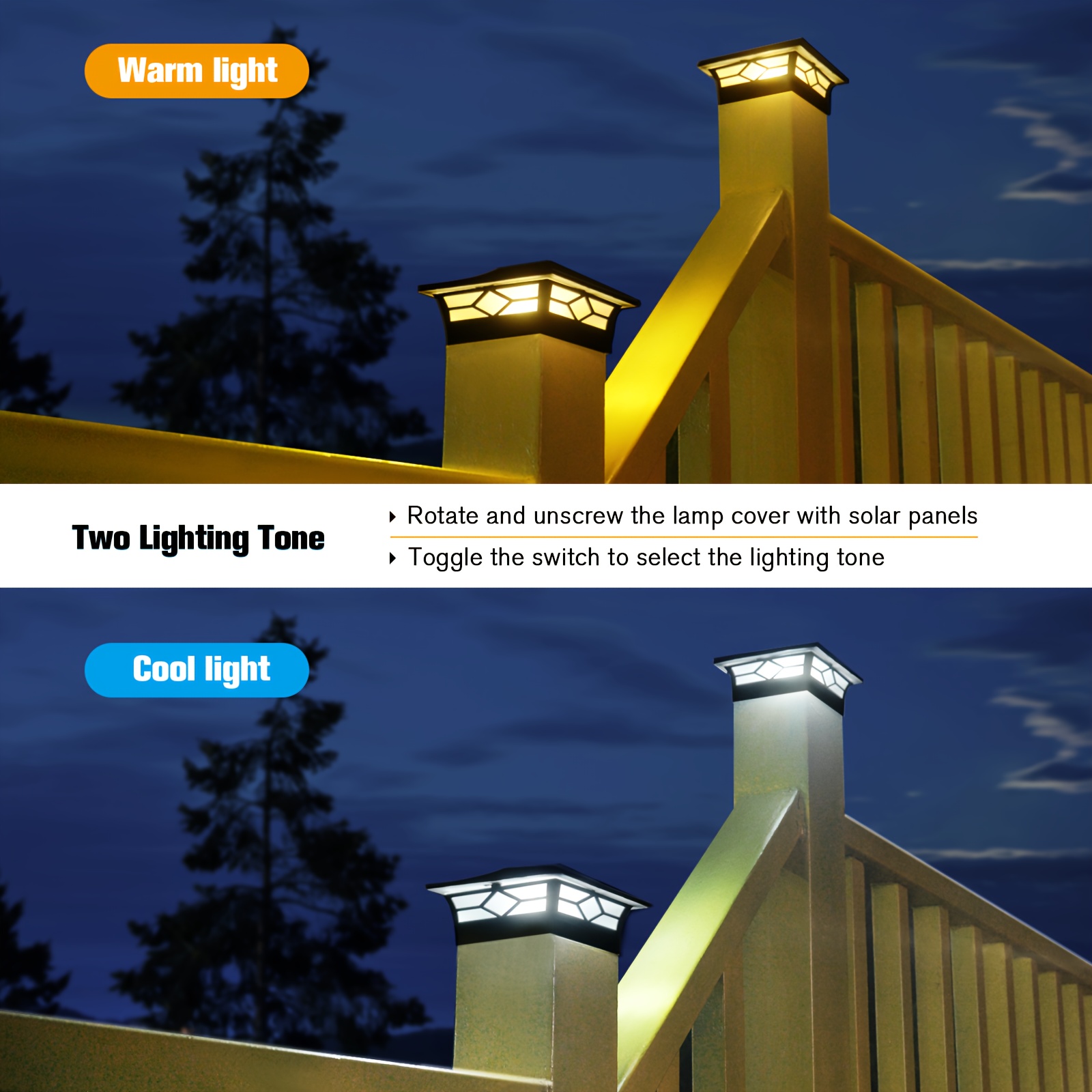 Solar Fence Post Lights 3.5x3.5 Solar Post Cap Lights Vinyl Temu