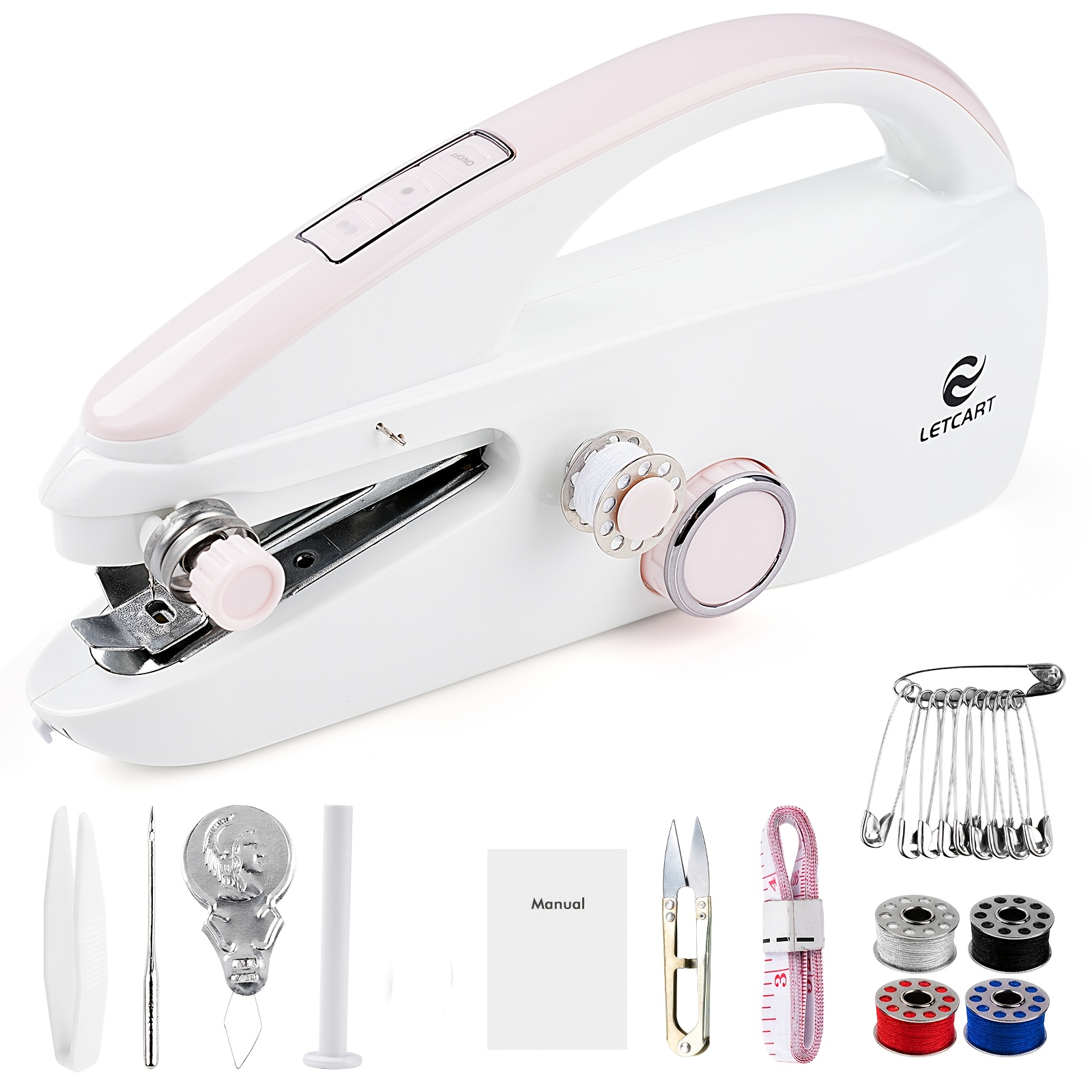 TEMU Handheld Sewing Machine, Mini Handy Sewing Machine, Quick Portable Mending Machine, Portable Sewing Machines For Beginners With 2 And Complete