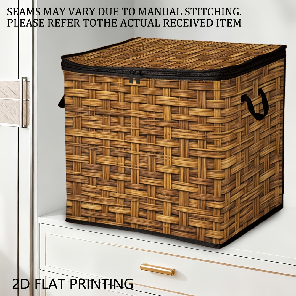 TEMU 1 de almacenamiento debajo de la cama, cesta tejida con diseño de tejido, ideal para organizar tu hogar y decoraciones de otoño