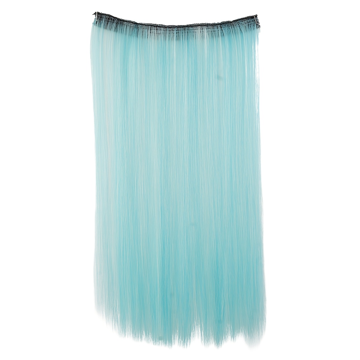TEMU 20" Synthetic Clip-in Hair Extensions - Straight Colorful One-piece Hairpiece For Volume & Highlight Looks