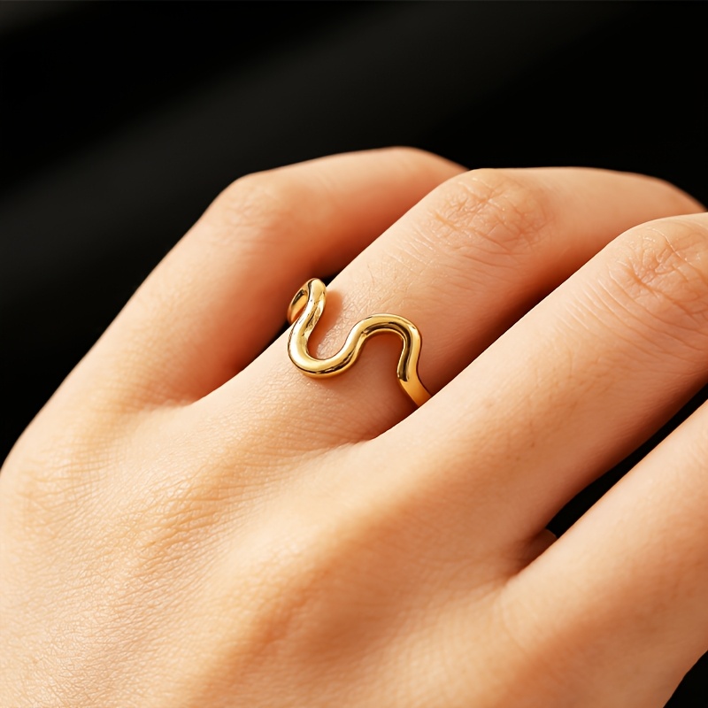 Women's Personalized Irregular Geometric Opening Ring, Minimalist