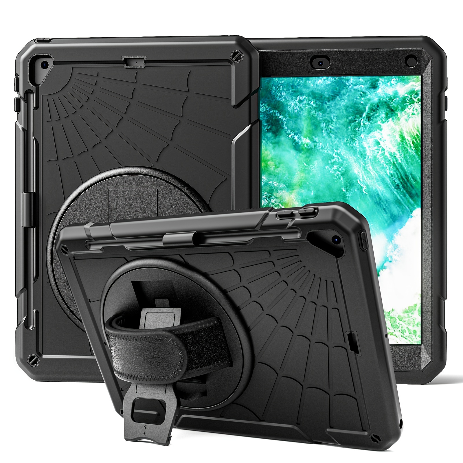 Housse de protection pour iPad 10,2 pouces avec poignée, bandoulière et  support