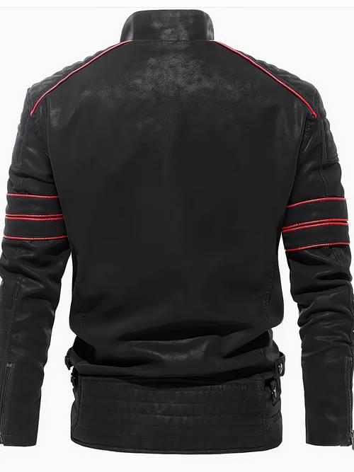 mens zippered pu thermal jacket motorcycle motorcycle clothing