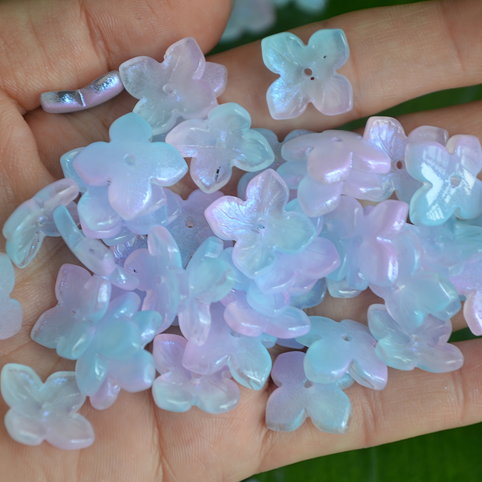 50 Perline Di Vetro Lampwork 9x7 Mm: Forma Rotonda Sfaccettata, Colori Misti Per Gioielli Fai Da Te - 2