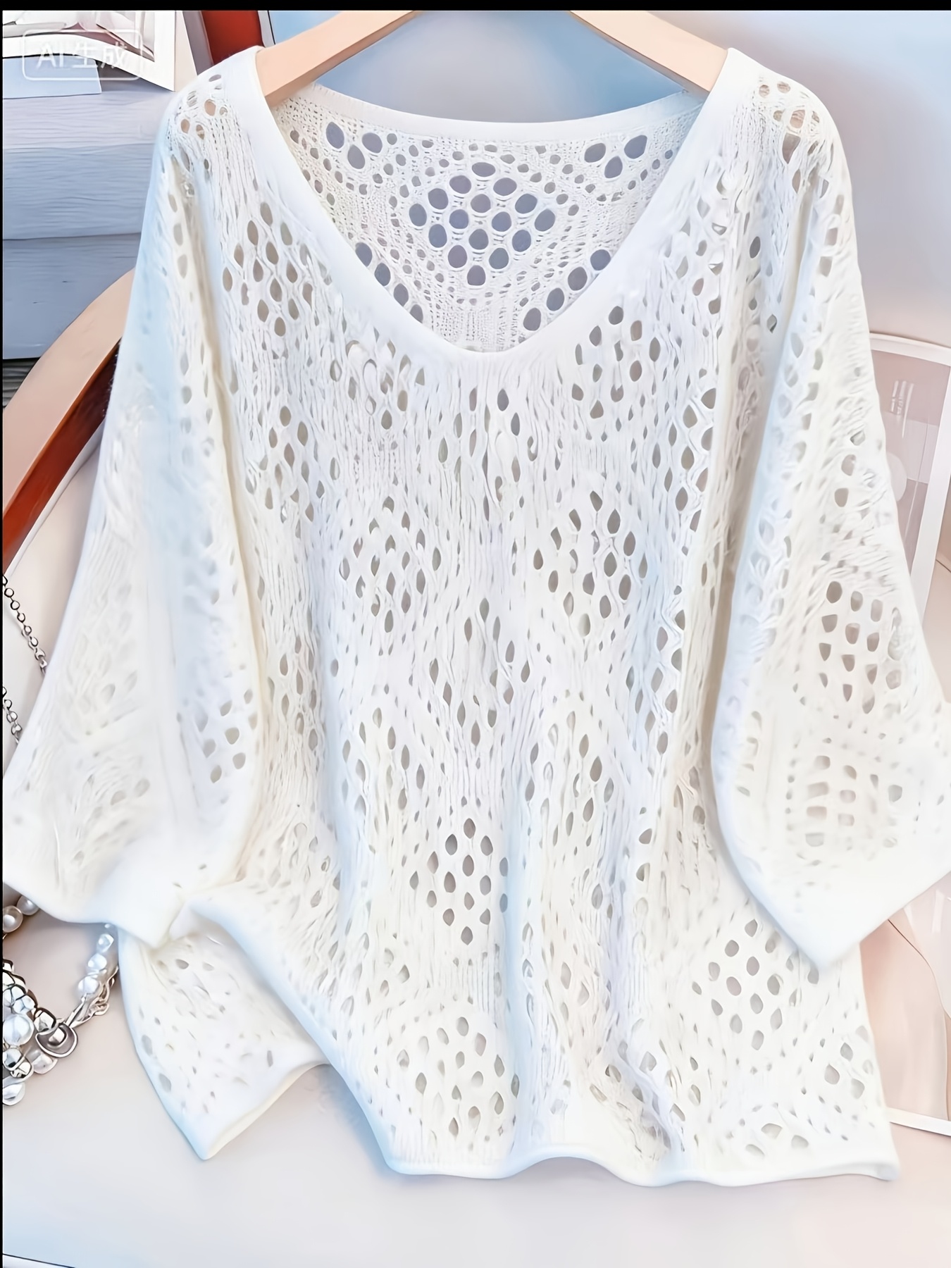 plus size plus size womens paisley loose fit elegant hollow out round neck pullover long sleeve sweater