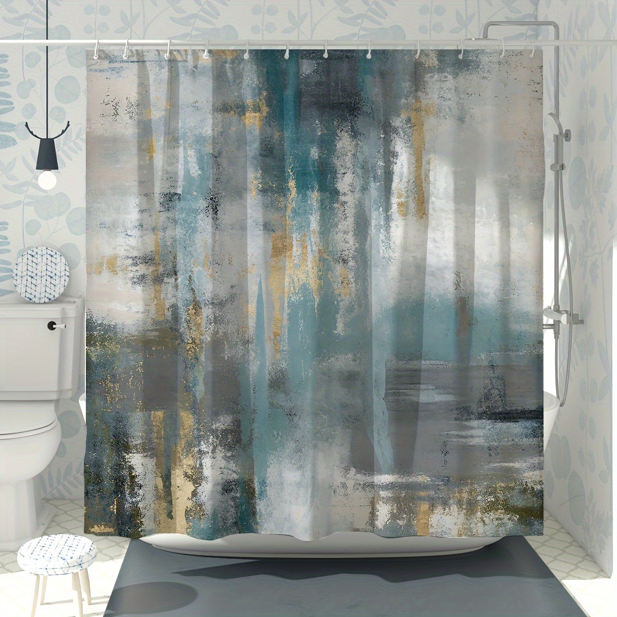 

Oil Painting Shower Curtain, Shower Curtain, Polyester 180×180cm/72"×72" Shower Curtain 12 , Suitable For Apartment Dormitory Bathroom Or Bathtub Decoration