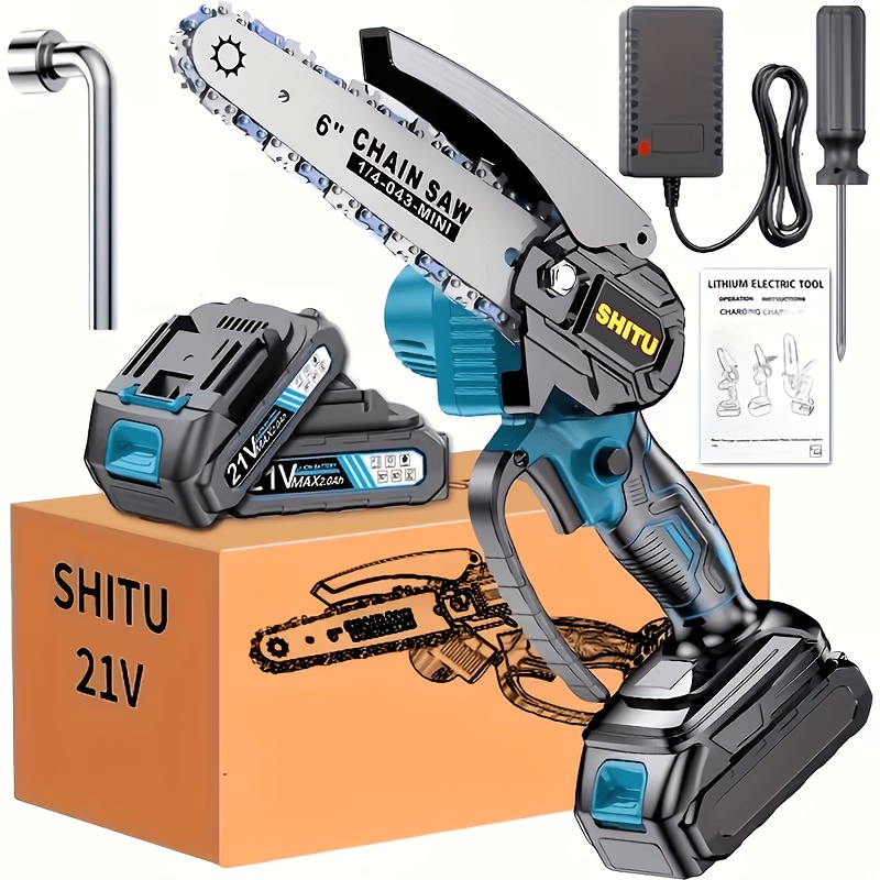 item picture mini cordless chainsaw lightweight portable handheld electric tree cutter with splash   lock   rechargeable battery and safe trimming for quick cutting of tree branches courtyard household and   for men