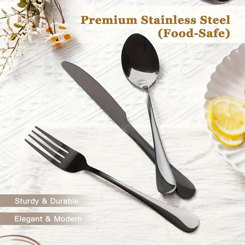 personalized customized outdoor portable cutlery set travel camping set 9 10pcs including knife chopsticks cleaning brush straw bottle opener steak knife with knife and not damaged portable bag silvery black Product details 6