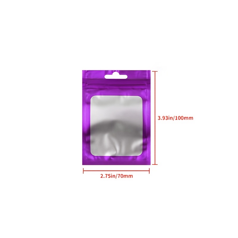 TEMU 50 pezzi Sacchetti viola opachi con a , tasche sigillanti in alluminio ispessito, sacchetti espositivi con finestra smerigliata, sacchetti per