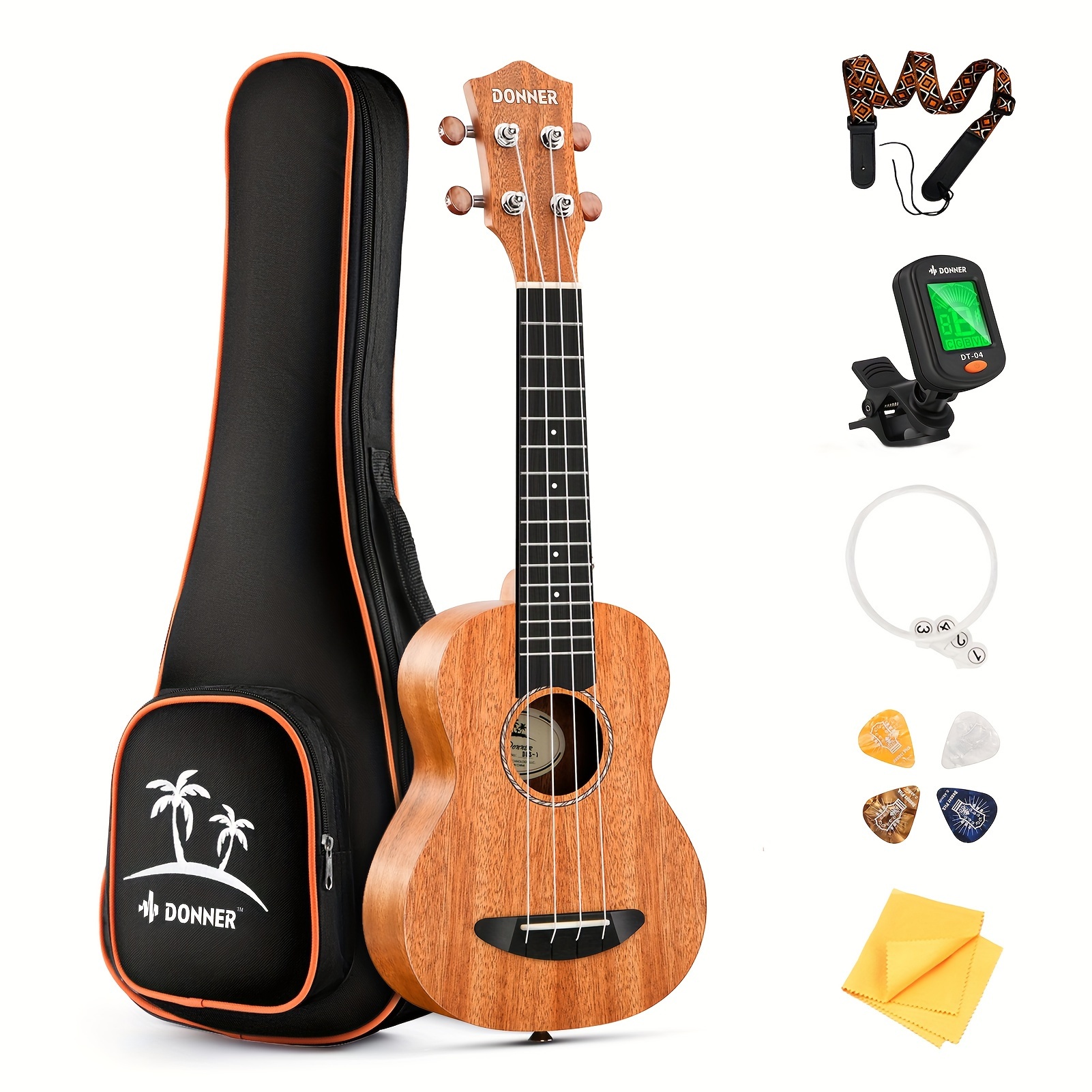 

Donner Ukulele Mahogany Professional 26 Inch Ukelele Starter Bundle Kit With Free Online Lesson Gig Bag Strap Nylon String Tuner Picks Cloth Dut-100 Ukalalee Set