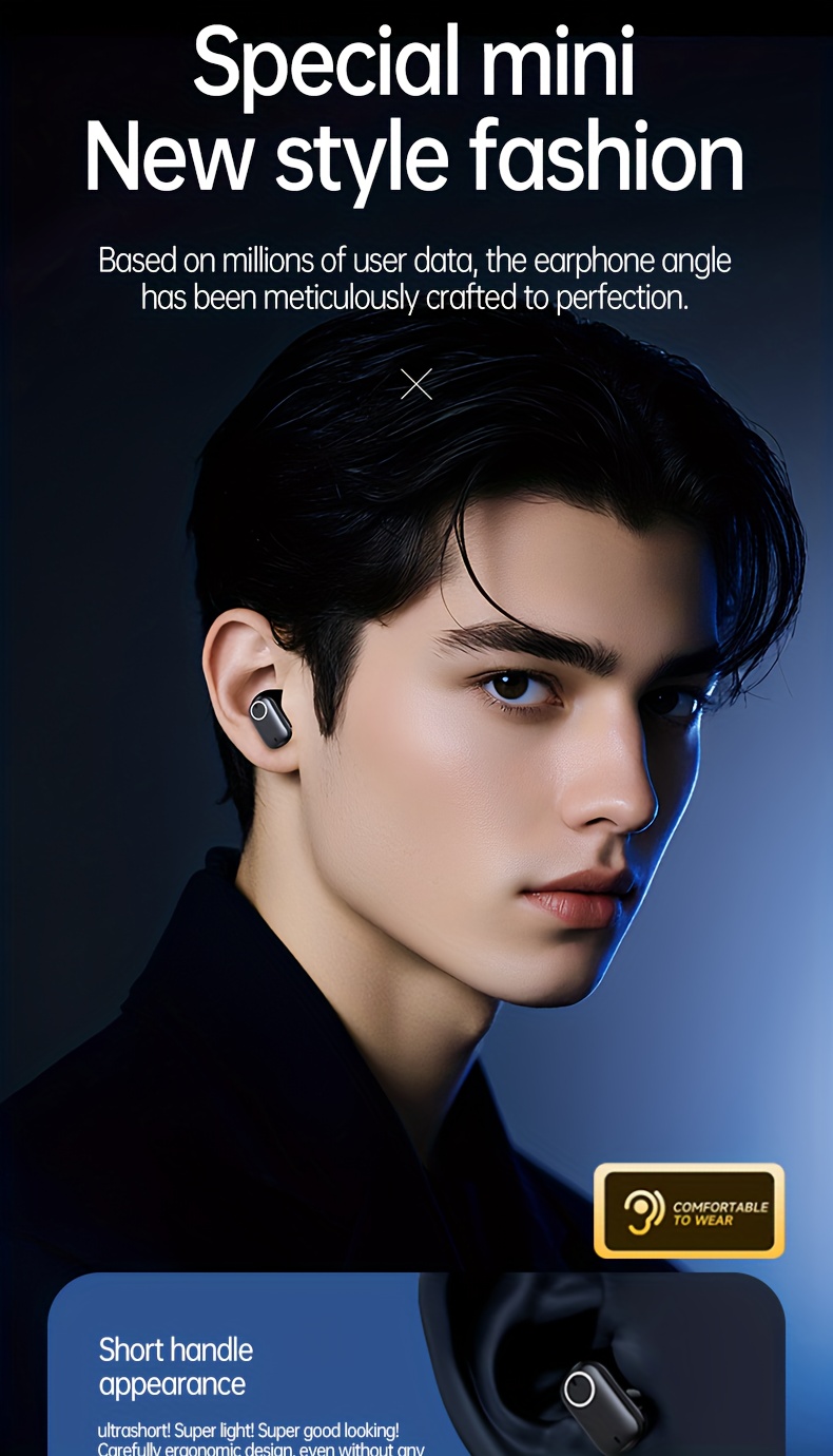 ACER TWS Wireless Earbuds with Deep Noise Reduction - 50h Long Standby, Low Latency, HIFI Stereo Sound, Touch Control, Rechargeable Lithium Battery, Ideal for Running & Sports, Sports Headphones|Ergonomic Design|Durable Plastic