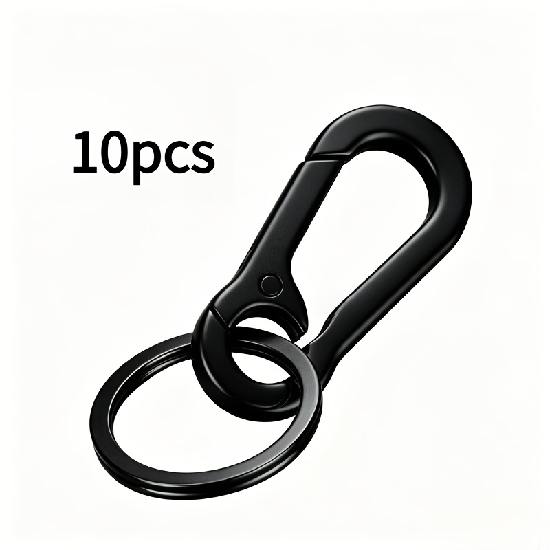TEMU Set Of 10 Metal Clip Key Rings, Detachable Key Rings, Metal Keychains, Carabiner Key Ring Clips, Universal For Men And Women