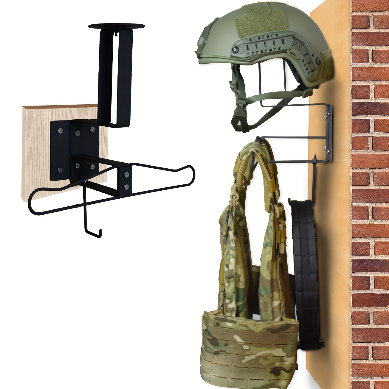 

Tactical Accessory Display Rack With Helmet Holder Multipurpose Wall Mount Organizer For Motorcycle, Cycling, And Sports Gear