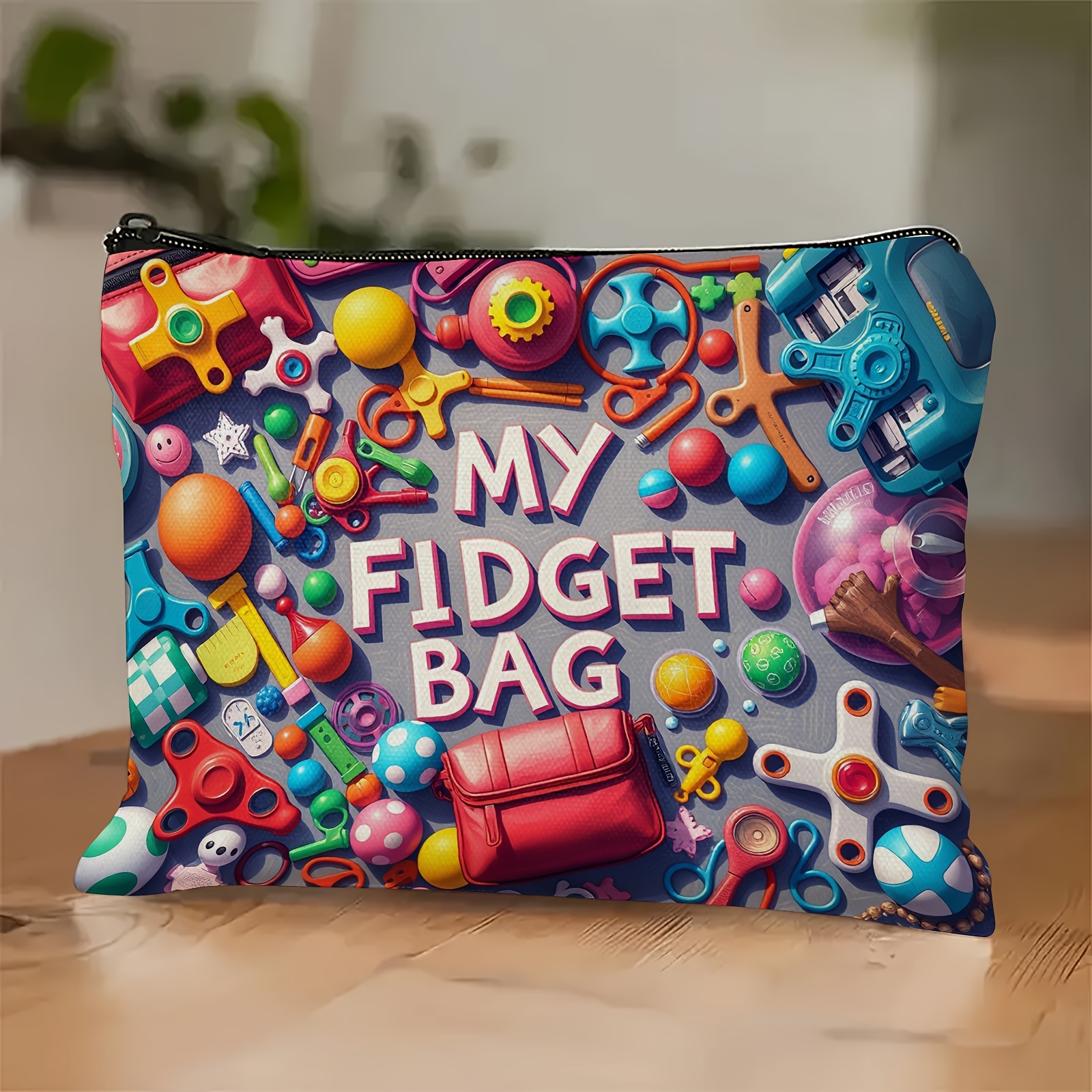 TEMU This Cosmetic Bag, Which Is Printed And Designed To Stress, With A Zipper And Is Of Storing Cosmetics, Toiletries, Sunscreen, Stress-relief Toys