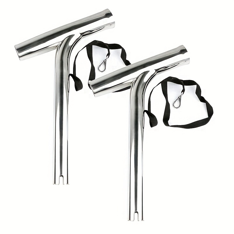 TEMU 2pcs Stainless Steel Fishing Rod Holder For Yacht Sea Fishing Rod Holder Yacht Ship T-shaped Fishing Rod Holder Accessories