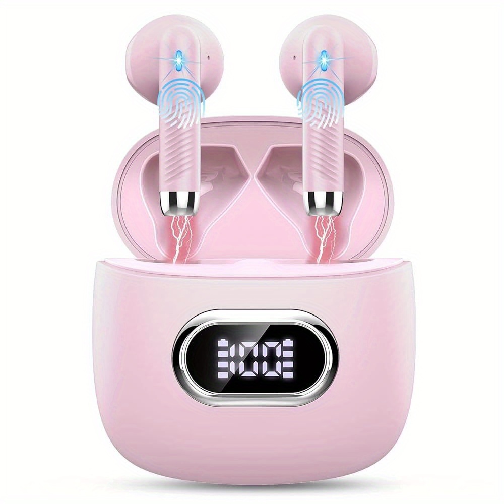 Image of Wireless Earphones 5.3 Earphones, , 42h Time, Sports Earphones With Led Digital Display Touch Control, Wireless Earphones With Built-in Microphone, Suitable For Ios Exercise