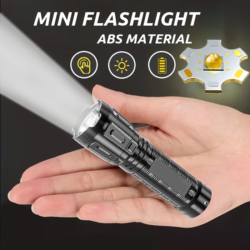 

1pc Macrocosm Usb Rechargeable Mini Flashlight, 3 , 400mah Lithium Battery, Abs Material, Non-waterproof, Standard Features, Portable Handheld Flash For Home, Work, Emergency