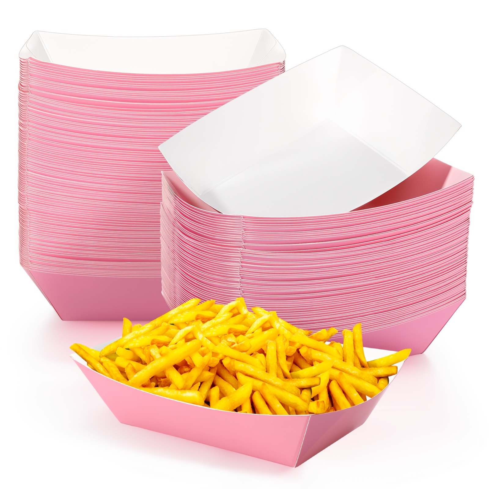 hot pink paper food trays large capacity greaseproof Temu