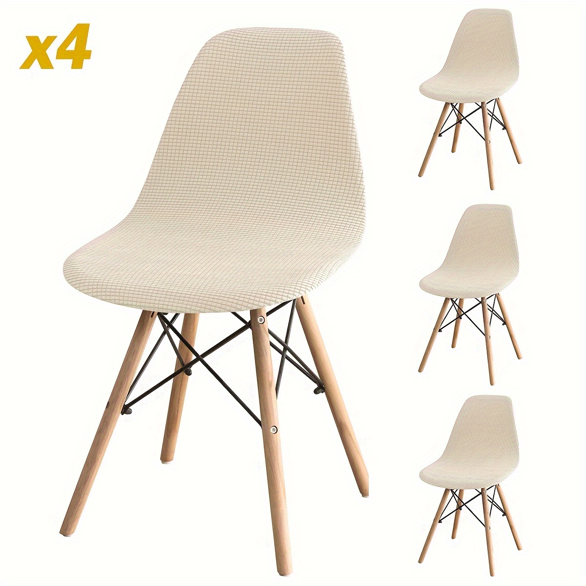 TEMU 4/6pcs Stretch 160 Corn Shell Chair Covers For Hotel And Home Dining Chairs