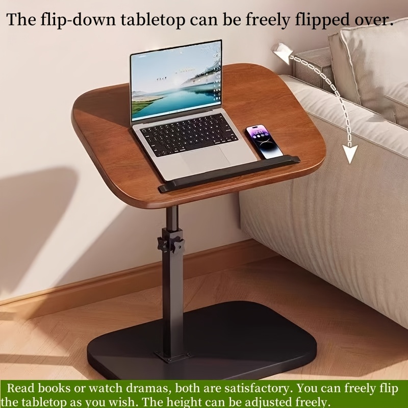 Versatile Adjustable Height Side Table with Ergonomic Design – Stylish Metal Frame & Wooden Top, Portable Sofa End Table for Living Room, Bedroom, Game Room, or Reception Area – Easy Assembly, No Power Needed, Versatile Furniture | Modern Accent Table | Ergonomic Design