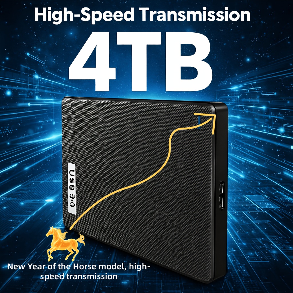 4tb large capacity external hard drive brand new high speed portable hdd usb 3 0 high speed transfer mechanical portable hard drive ideal for laptop storage expansion and backup plug and play   suitable for beginners