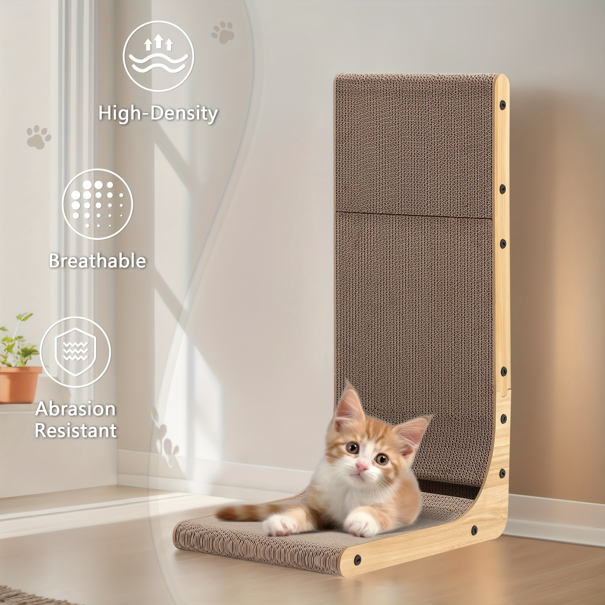 Cat Stuff NAUGHTYTRIBE Cat Scratcher, Cardboard Cat Scratcher For