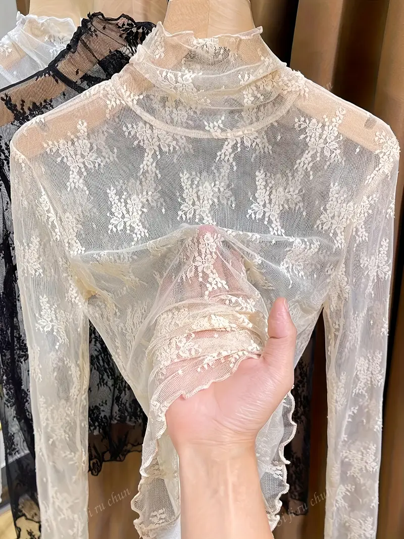 womens thin turtleneck lace camisole shirt mesh - Temu Colombia womens thin turtleneck lace camisole shirt mesh - Temu Colombia