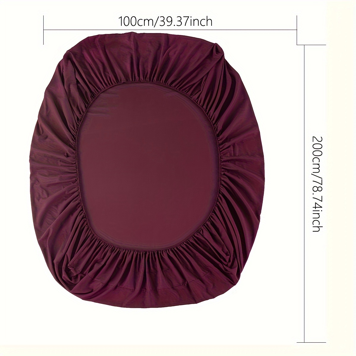 1pc Burgundy Bed Skirt Mattress Cover (pillowcase Not Included), Skirt Height 25cm, Easy Style Polyester Fiber Rectangular 3d Mattress Protector, Polyester Bed Skirt, Suitable For Bedroom B&