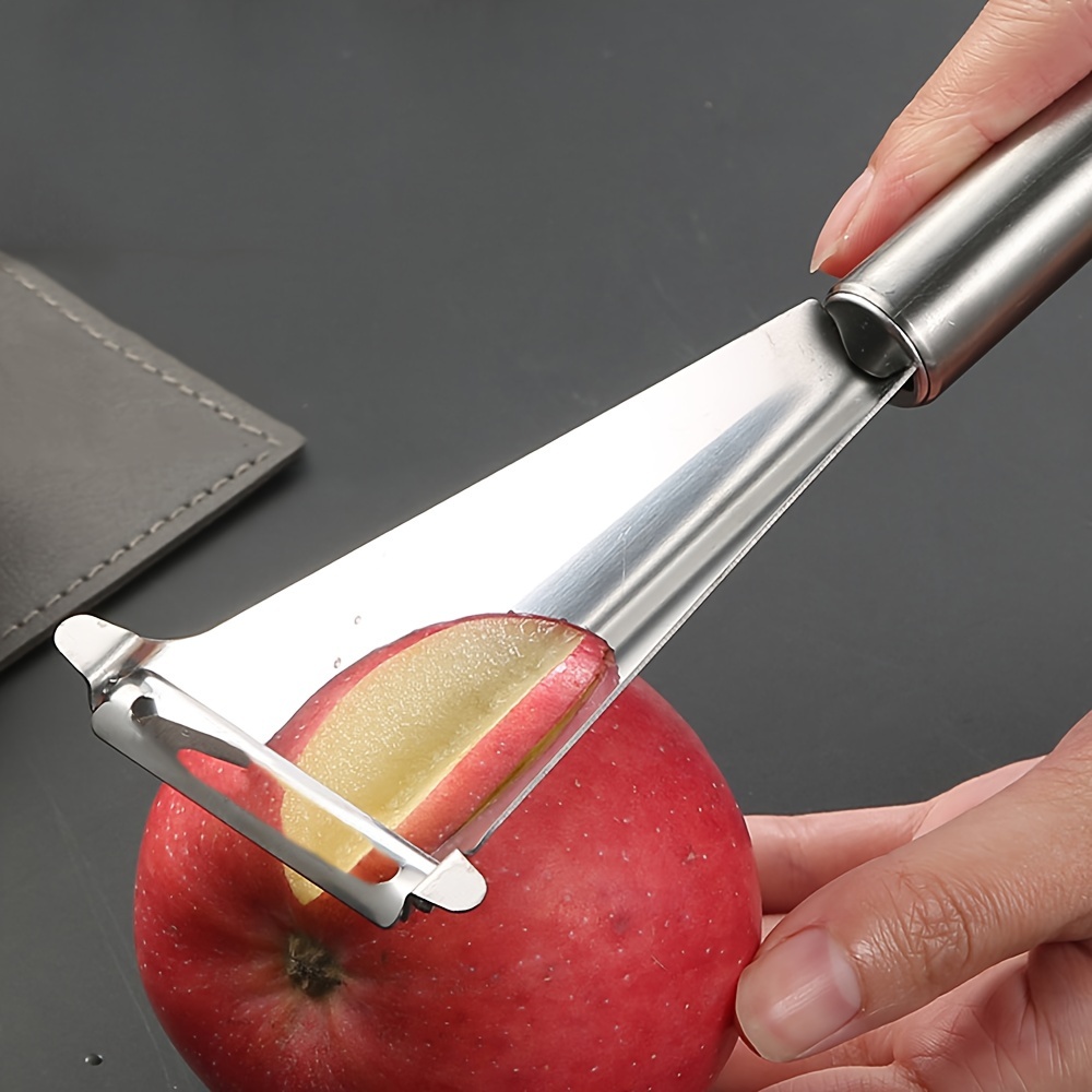 Stainless Multi-Function Apple Slicer and Corer - Triangular Push for Easy Fruit Carving, Slicing, and Peeling - Durable Kitchen for Home Use, Fruit Preparation| Design|Durable Kitchenware, Fruit