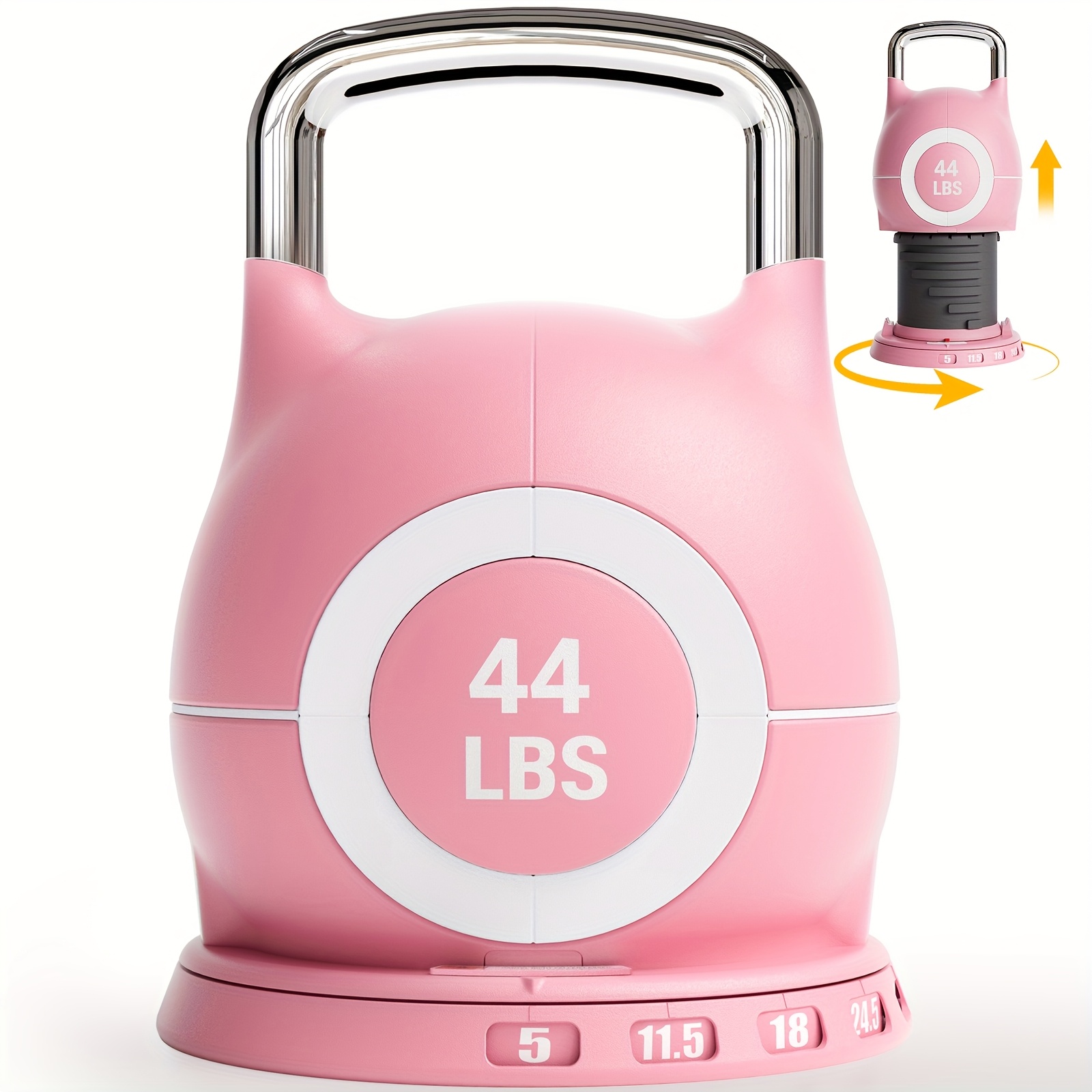 Temu 44lb adjustable kettlebell black pink