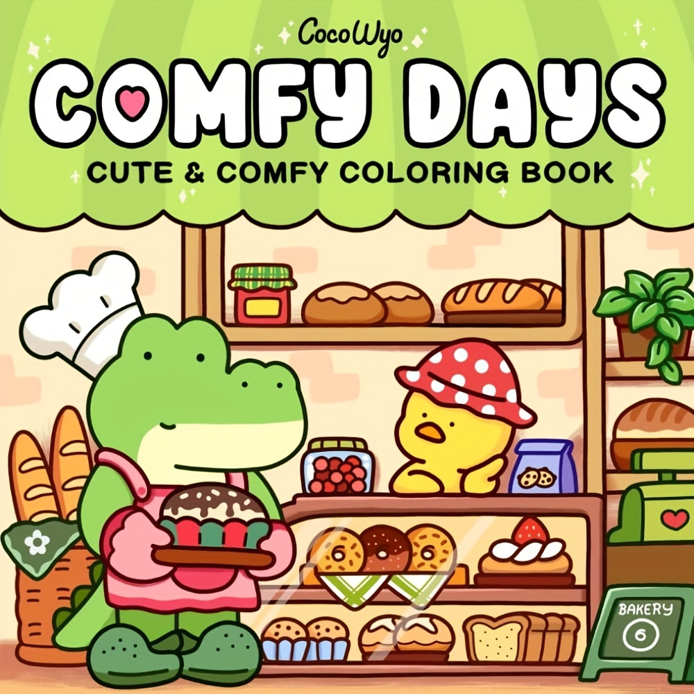 

Cozy Animal Coloring Book For Adults & Teens - Olive Green, , , Comfy Days