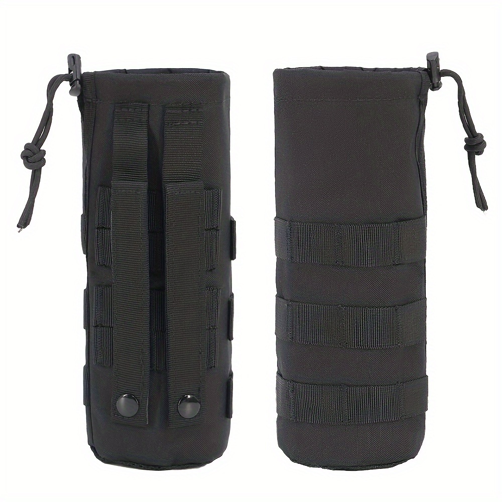 Image of Upgraded Sports Water Bottles Pouch Bag, Tactical Drawstring Molle Water Bottle Holder Tactical Pouches, Travel Mesh Water Bottle Bag Carrier
