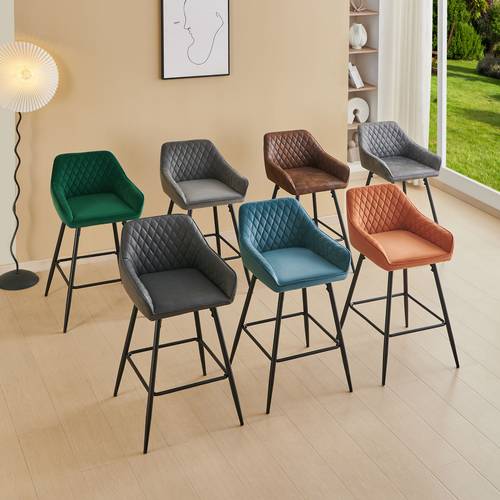 bar stools set of 1 2 velvet breakfast stools upholstered kitchen bar chairs with armrest backrest barstools for kitchen counter