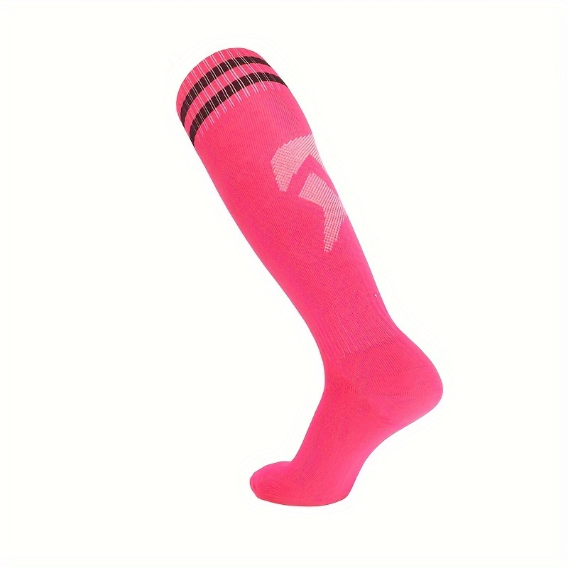 TEMU Colorful Professional Thin Soccer Socks For Adults, Men's High-knee Over-the-calf Sports Socks, Long Tube Ball Socks, Breathable And