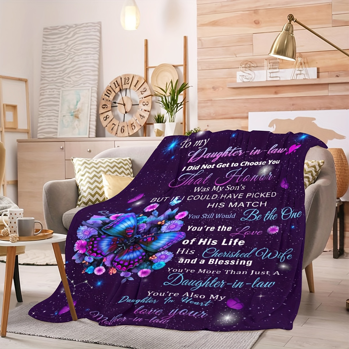 1pc gift blanket warm cozy purple Temu