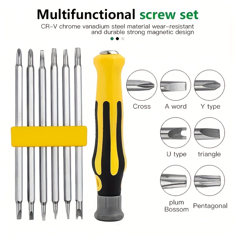 

12-in-1 Screwdriver Set For Phones & Tablets - Steel