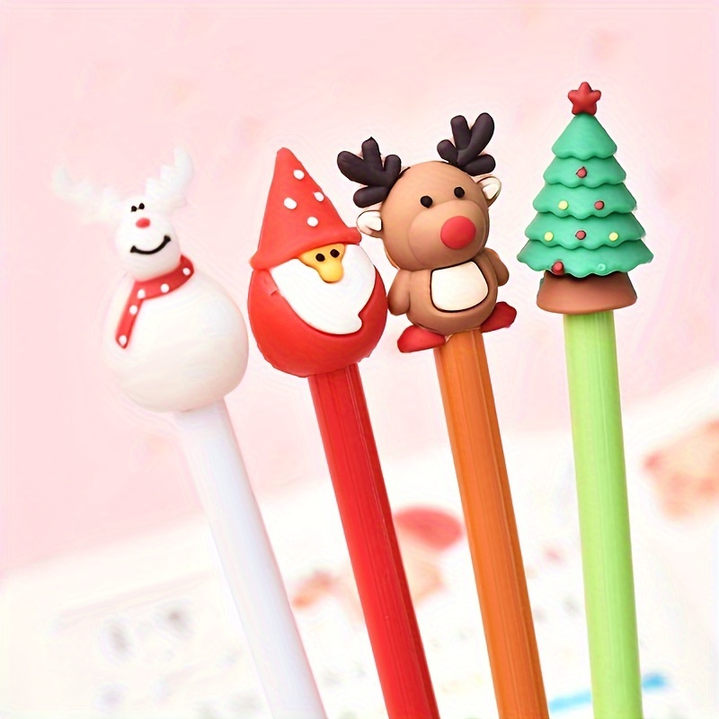 

4pcs, Cute Cartoon Christmas Series Gel Pens, Creative Fresh Student Office Pens, Examination Pens, Stationery